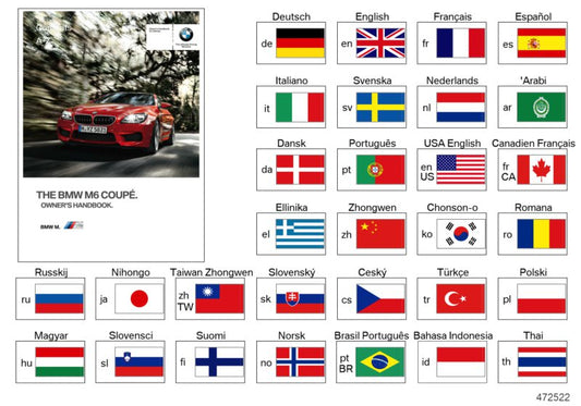 Genuine BMW 01402926041 Owner's Manual For M6 EN US (Inc. M6)