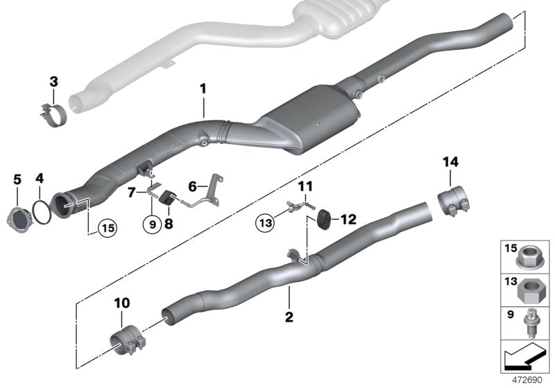 Genuine BMW 18307823923 Intermediate Pipe (Inc. 525d, 530dX & 530d)