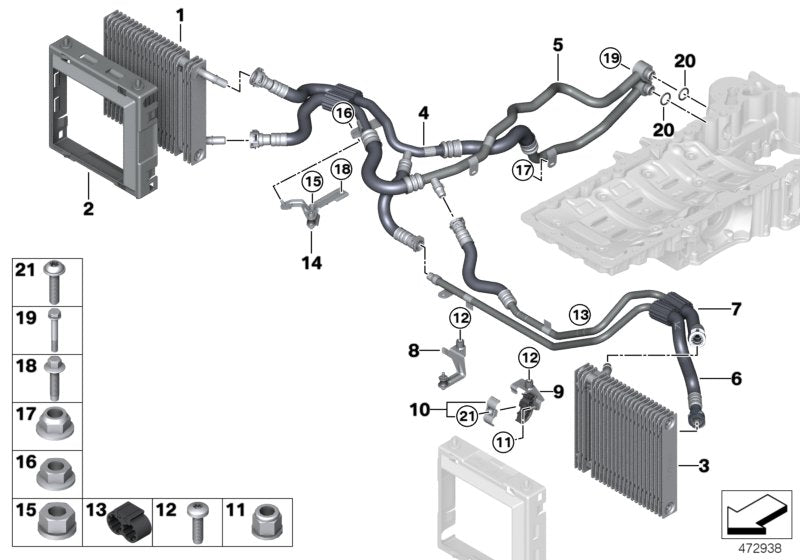 Genuine BMW 17228676450 Bracket For Engine Oil Cooler Line (Inc. M760iX & M760LiX)