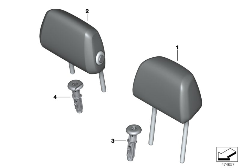 Genuine BMW 52207452208 G32 G30 G31 Headrest, Center, Leather COGNAC (Inc. 530iX, 520i 1.6 & 530e)