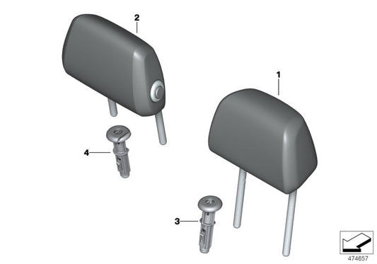 Genuine BMW 52207452208 G32 G30 G31 Headrest, Center, Leather COGNAC (Inc. 530iX, 520i 1.6 & 530e)