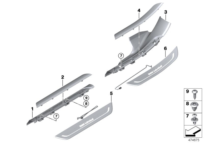 Genuine BMW 51477378049 G11 Cover, Trim Strip, Rear Left (Inc. 750LiX, 750Li & 740Li)