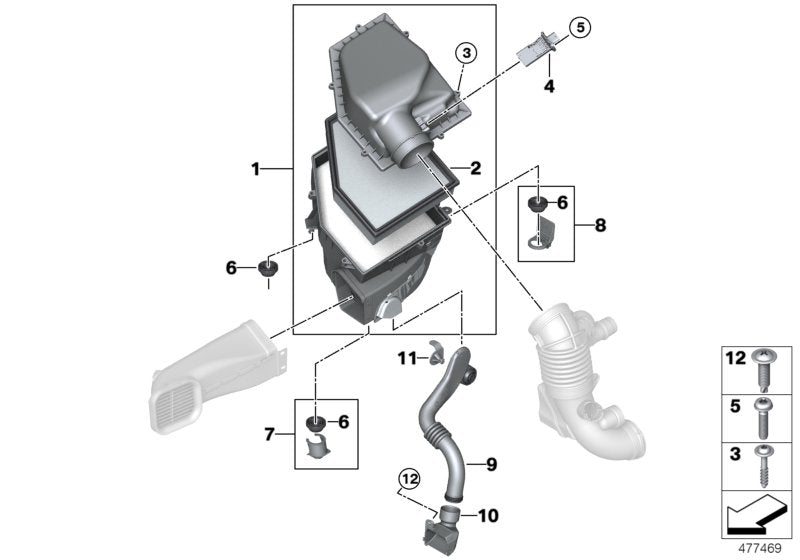 Genuine BMW 13717643301 G07 G05 Intake Muffler (Inc. 540iX, 740LiX & 740iX)