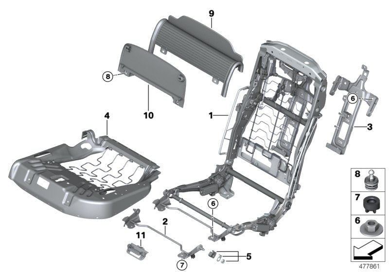 Genuine BMW 52207360599 G11 Seat Pan Left (Inc. 750LiX 4.0, 750iX & 740eX)