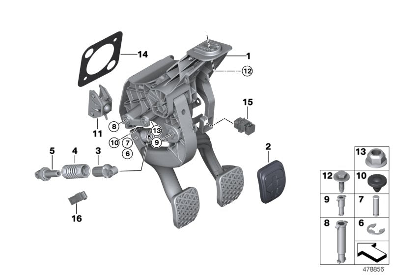 Genuine BMW 35216885865 G21 G01 G31 Rubber Pad With Stainless Steel Inlay (Inc. 320d, 318d & 518d)