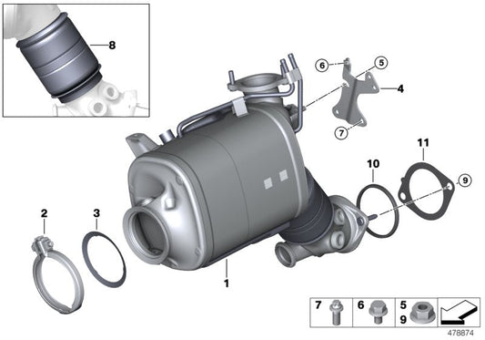 Genuine BMW 18328580684 G05 G30 G20 At-Diesel Particulate Filter EU6 (Inc. 630dX, X4 30dX & X7 30dX)