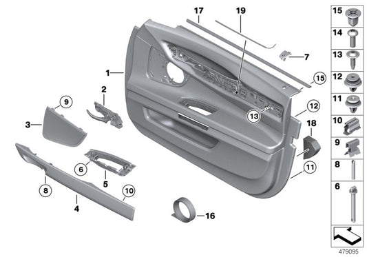 Genuine BMW 51419160879 Door Panel, Leather, Front Left SATTELBRAUN (Inc. 730Ld, Alpina B7LX & 730d)