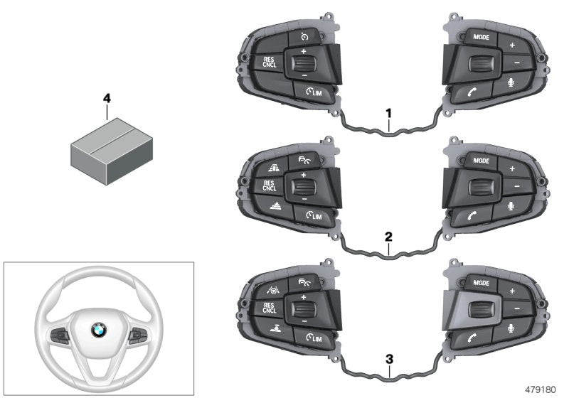 Genuine BMW 61319388746 G11 G31 Switch, Multifunct. Steering Wheel (Inc. 520i 1.6, 740dX & 730d)