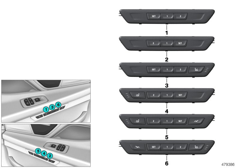 Genuine BMW 61319382804 G11 Operating Facility Seat Functions Left SCHWARZ (Inc. 730LdX, 750dX & 750Li)