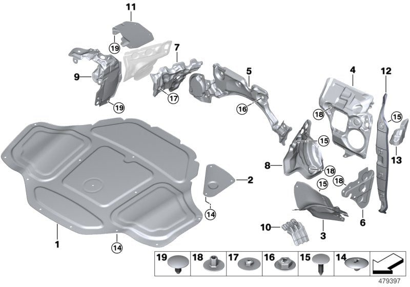 Genuine BMW 51487938547 G16 G11 Sound Insul.,Eng.-Comp. Part.Wall,Right LHD (Inc. 745eX, 745e & 745Le)