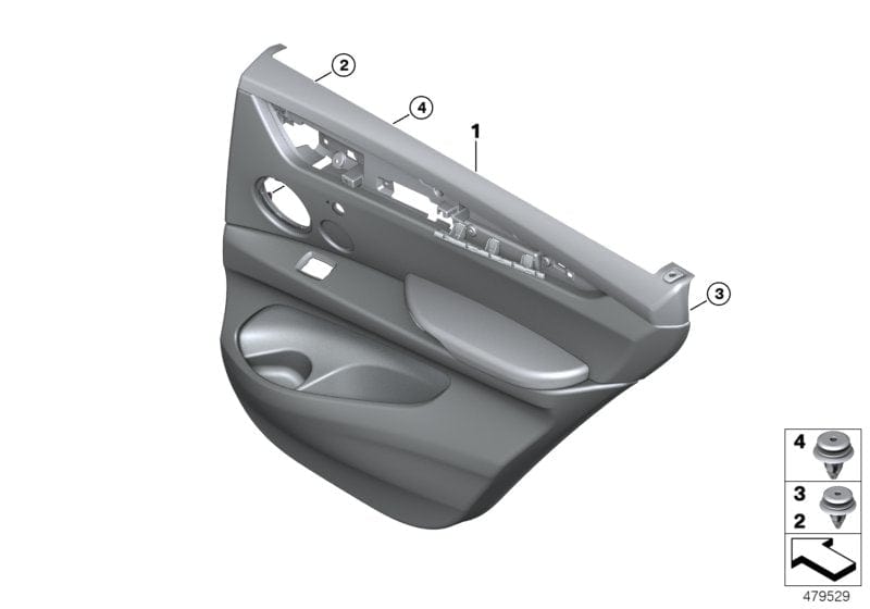 Genuine BMW 51427415412 F16 Door Lining Leather Rear Right TERRA (Inc. X6)