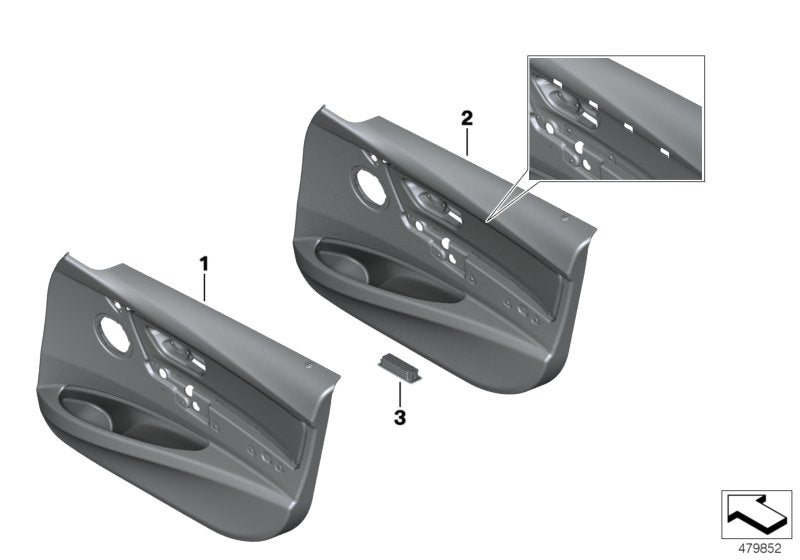 Genuine BMW 51417279175 Door Lining Vynil Front Left SCHWARZ (Inc. 325d, 330iX & 330e)