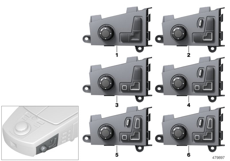 Genuine BMW 61316918387 E66 E65 E67 Switch Seat Adjusting Front Right (Inc. 735i, 745i & 745Li)
