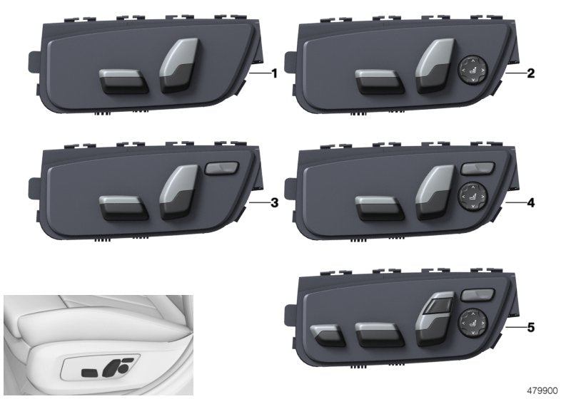 Genuine BMW 61319384918 G32 G30 F90 Seat Adjustment Switch, Right (Inc. 520d, 530iX & 630i)