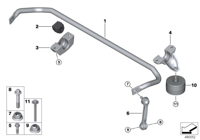 Genuine BMW 33506861482 G32 G30 G31 Rear Swing Support (Inc. 640iX, M550dX & 630i)