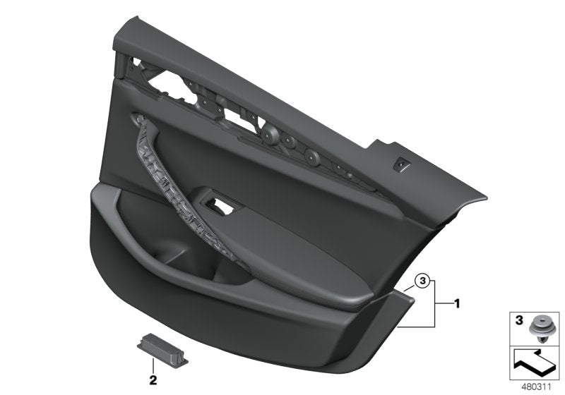 Genuine BMW 51427477256 G30 G31 Door Trim Panel, Rear, Right SCHWARZ (Inc. 520dX, 530d & 540dX)