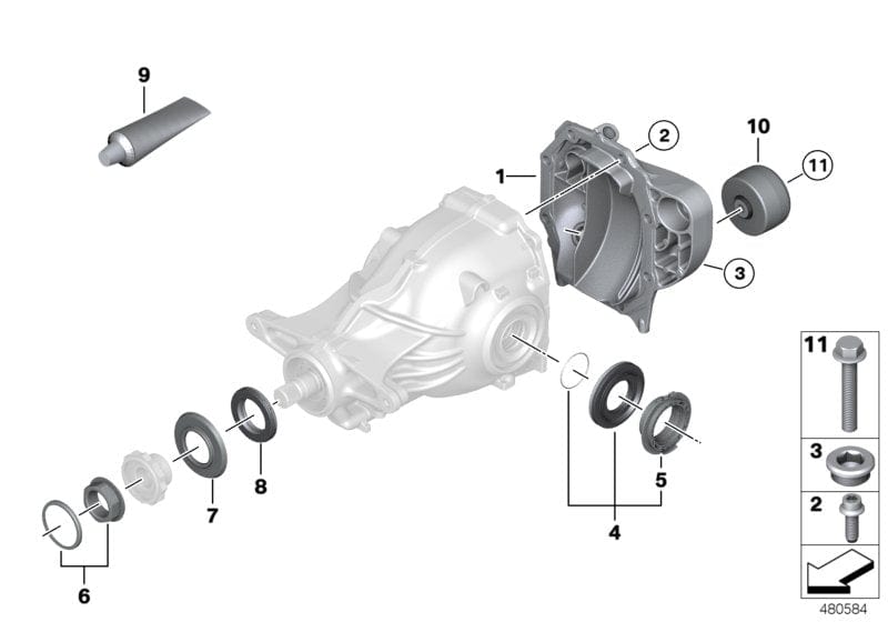 Genuine BMW 33118638081 G32 G30 G11 Cover, Rear 205AL (Inc. 540iX, 740iX & 630iX)