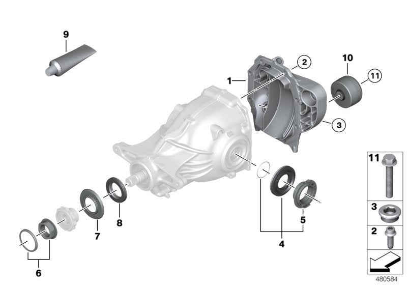 Genuine BMW 33118619105 G06 G30 Cover, Rear 205AL (Inc. X6 30iX, 620dX & 518d)