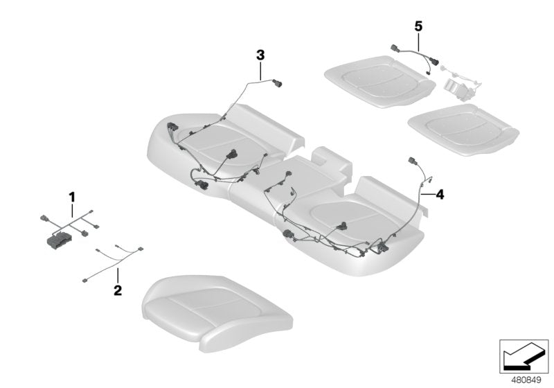 Genuine BMW 61129384868 F46 Wiring Harness For 2Nd Seat Row 0.4 (Inc. 218dX, 216i & 216d)