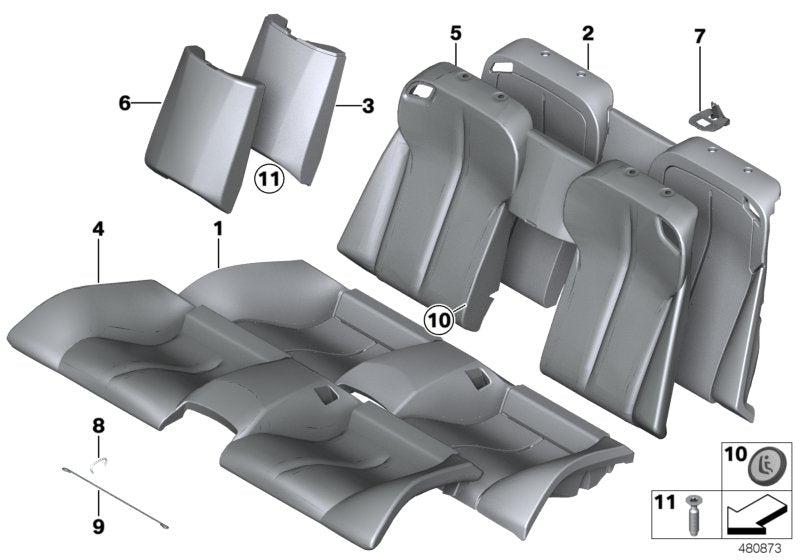 Genuine BMW 52207280339 Cover Insert Leather NASW SCHWARZ (Inc. 650i, 650iX 4.4 & 640dX)