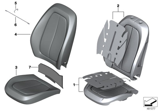 Genuine BMW 52107374626 F46 Cover, Basic Backrest,Imit. Leather,Rght CANBERRABEIGE (Inc. X1 18d, 220d & 220i)