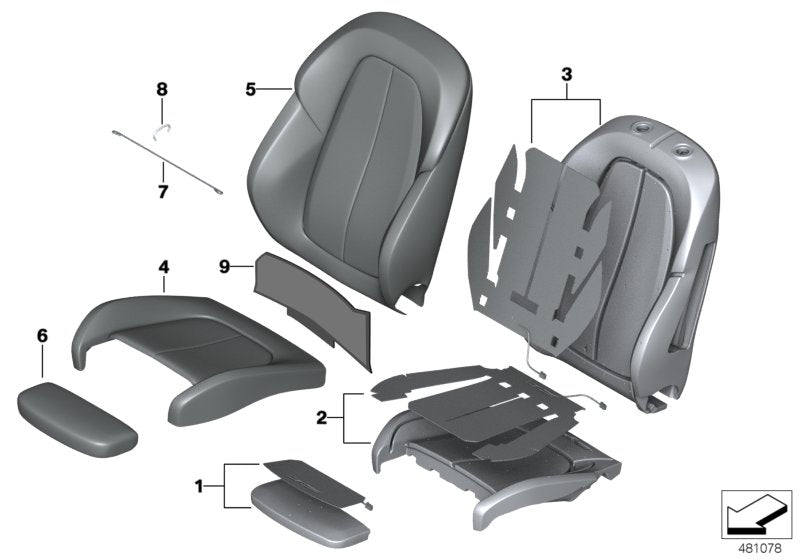 Genuine BMW 52107413951 F46 Cover, Sports Seat, Fabric/Leather GRANIT-BRAUN (Inc. 220dX & X1)