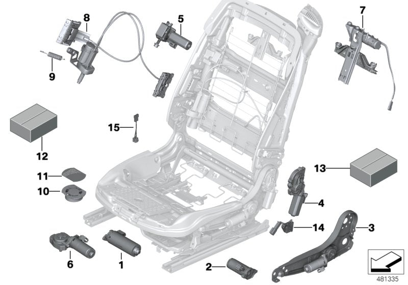 Genuine BMW 52107309655 Drive For Thigh Bolster Pad, Left (Inc. 650i, 650iX 4.4 & 640dX)