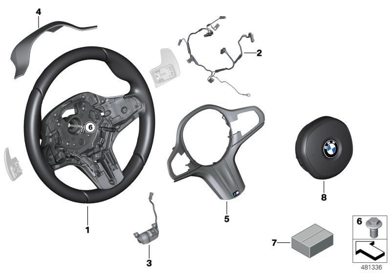 Genuine BMW 32308094546 G01 Sports Steering Wheel Leather (Inc. X3 & X4 M40iX)
