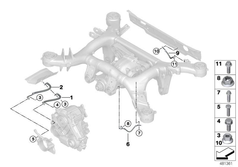 Genuine BMW 12428678876 G20 G21 Emi Cable, Rear Differential (Inc. 330dX, 330i & 330d)