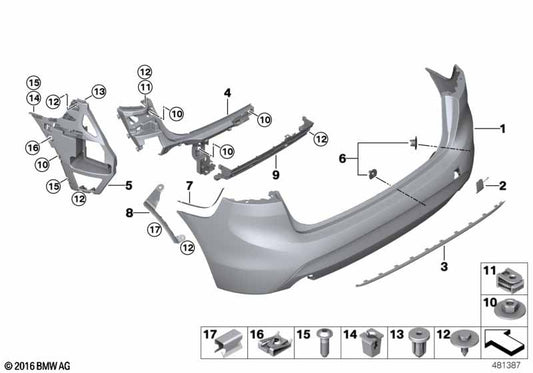 Genuine BMW 51317477981 Trim Strip, Bumper, Rear CHROM | ML Performance UK Car Parts