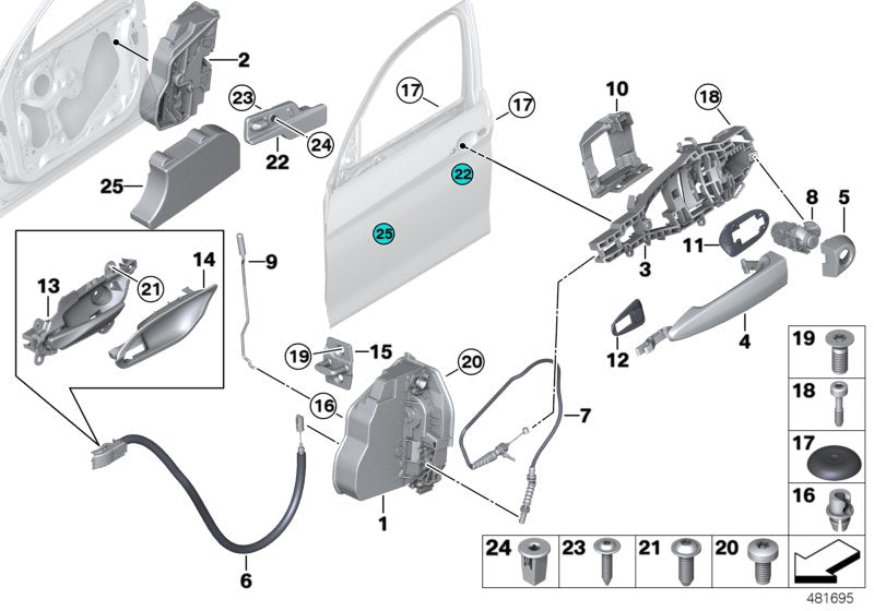 Genuine BMW 51217229462 System Latch, Right (Inc. 225d, 328i & X1 20iX)