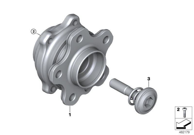 Genuine BMW 31206864571 G32 G05 Wheel Hub With Bearing M12X1,25 (Inc. 630iX, 630d & 630i)