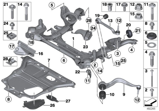 Genuine BMW 31106860841 F22 F21 Reinforcement Plate (Inc. 220dX, 420dX & 435iX)
