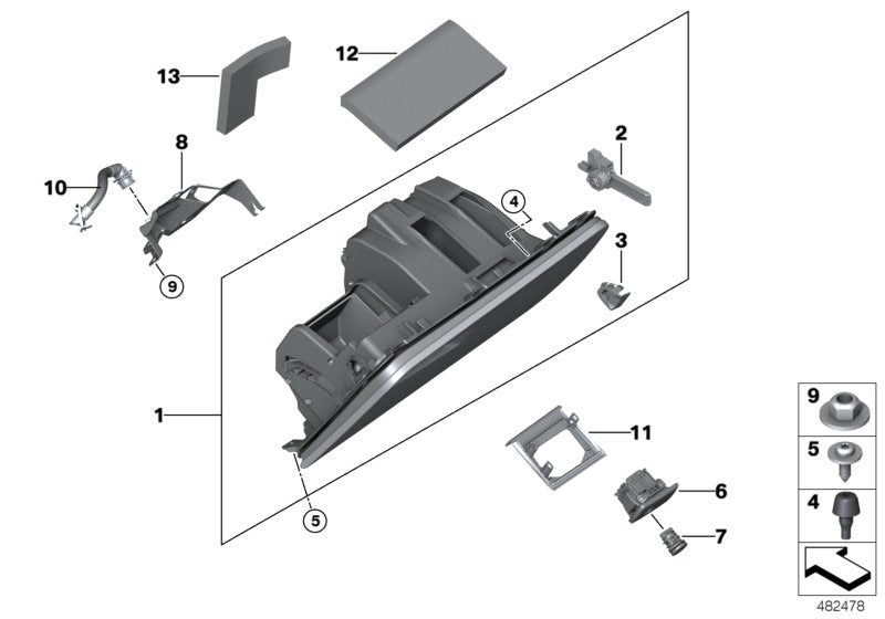 Genuine BMW 51167941043 G02 Glove Box OYSTER (Inc. X3 & X4 M)