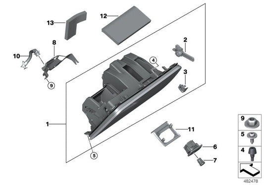 Genuine BMW 51167941043 G02 Glove Box OYSTER (Inc. X3 & X4 M)