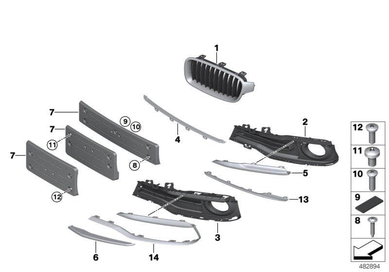 Genuine BMW 51117404627 Finisher, Rod, Center (Inc. 318i, 328d & 320i ed)