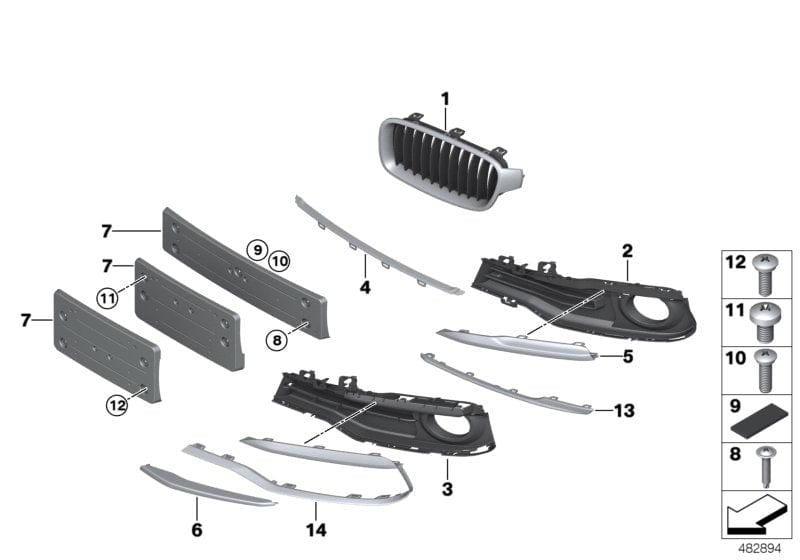 Genuine BMW 51117464491 Open Grid, Left EDITION SPORT (Inc. 340i & 340iX)