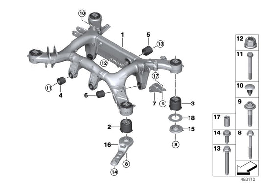 Genuine BMW 33316878218 G32 EWB G11 Bracket Right (Inc. M760iX, 530dX & 730Li)