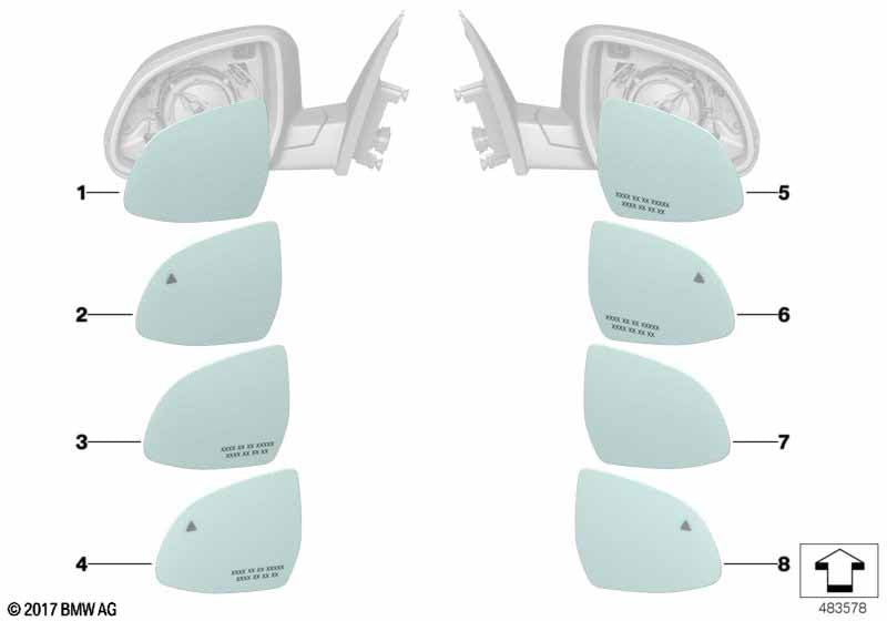 Genuine BMW 51167291248 Mirror Glas, Heated, Wide-Angle, Right EC | ML Performance UK Car Parts