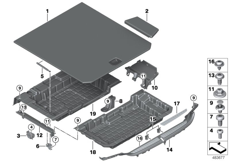 Genuine BMW 51477377750 G32 Pad Floor Carpet, Right Front (Inc. 630iX, 620d & 630dX)