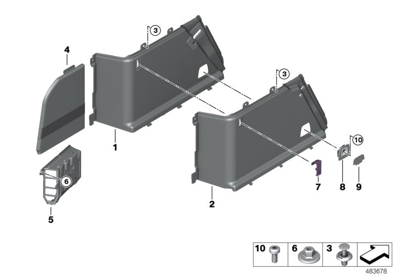 Genuine BMW 51477445472 G32 Left Trunk Flap SCHWARZ (Inc. 620d, 620dX & 640dX)