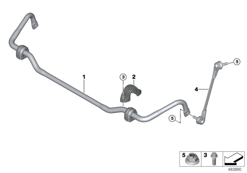 Genuine BMW 31306870680 G20 Stabilizer Front With Rubber Mounting (Inc. M340i)
