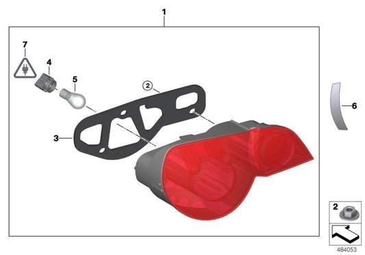 Genuine BMW 63217165729 E85 Left Rear Light, White Turn Indicator (Inc. Z4 3.0i, Z4 2.0i & Z4 2.2i)