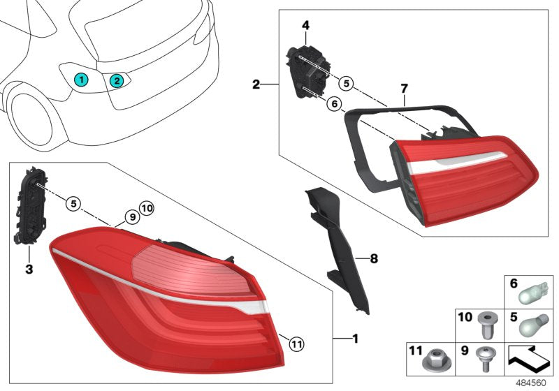 Genuine BMW 63217491338 Rear Light In The Side Panel, Right (Inc. 220dX, 220d & 225iX)