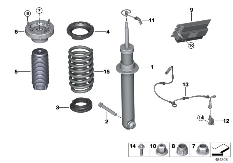 Genuine BMW 33538074127 F90 Auxiliary Shock Absorber, Rear (Inc. M5)