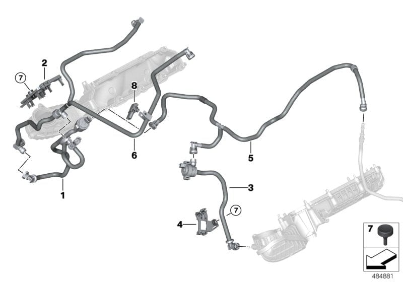 Genuine BMW 13907852339 F91 F92 F90 Fuel Tank Breather Line (Inc. M5 & M8)