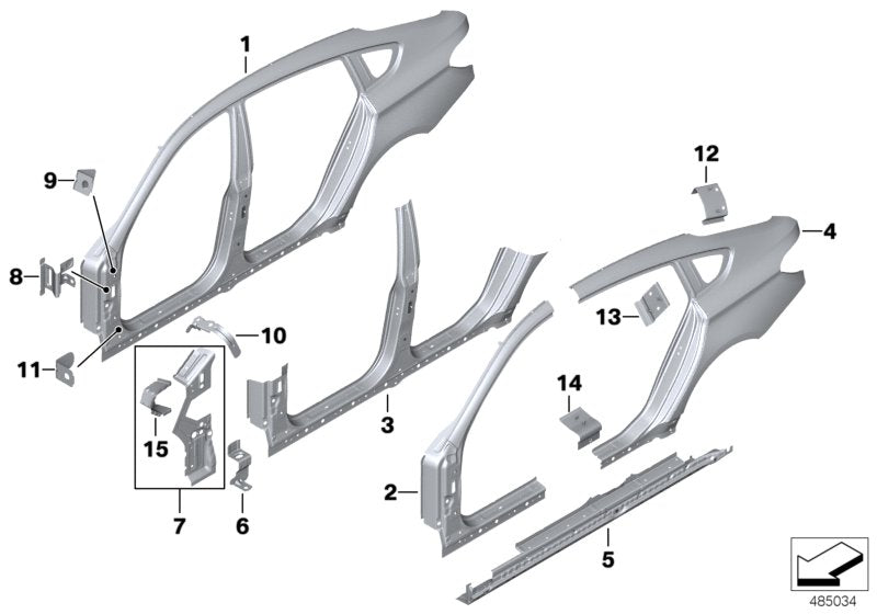 Genuine BMW 41107263703 Support, A-Pillar, Left (Inc. 535i, 650iX 4.4 & 530i)