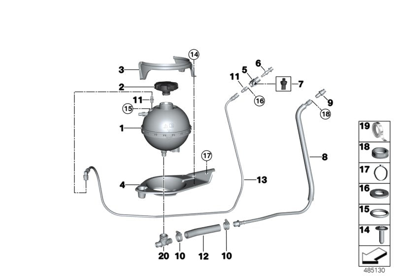 Genuine BMW 17108420264 Expansion Tank COOLING WATER (Inc. M6 GT3)