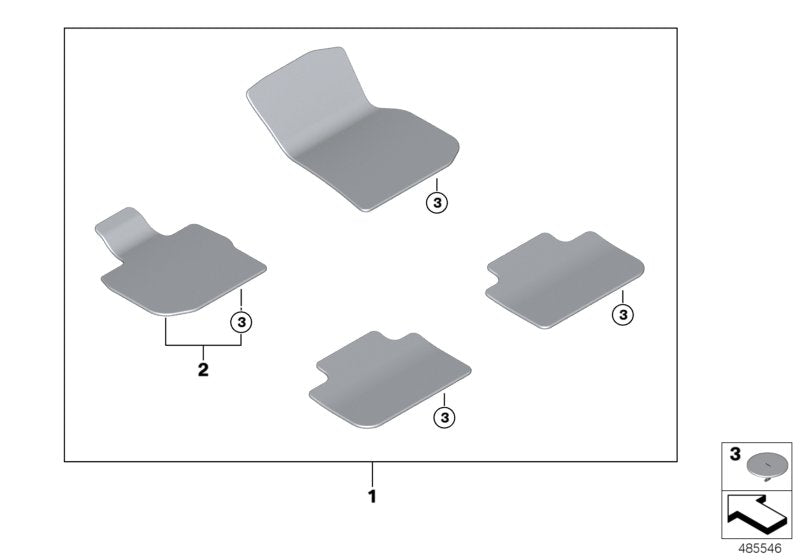 Genuine BMW 51479483864 G06 Set Of Floor Mats ANTHRAZIT (Inc. X6)