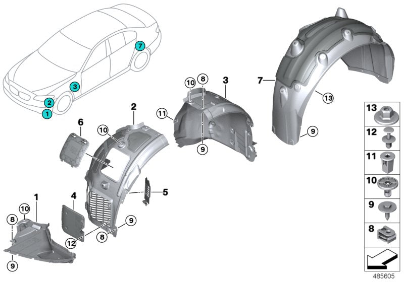 Genuine BMW 51757478704 G30 G31 Cover, Bottom Right (Inc. 520d, 520i & 530i)